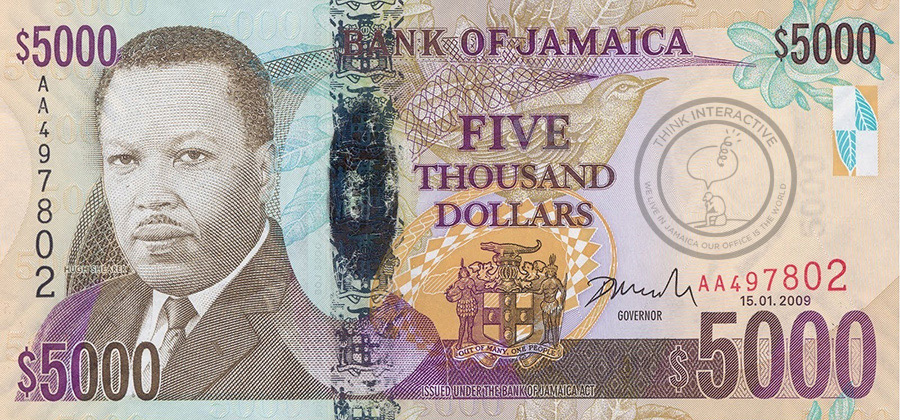 5000 jamaica dollar jamaican cost bill much does website 2009 dated prefix ab